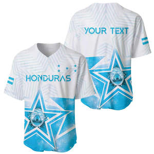 Jersey Baseball Honduras yang Dipersonalisasi, sebuah Negara Berbintang, Persatuan dalam Keharusan, Lengan Pendek, Poliester, Seragam Baseball Nikaragua - Product Image 2