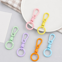 Porte-clés couleur bonbon avec mousqueton, crochet et anneau rond à ressort, clip pivotant pour breloque de sac et accessoires de porte-clés