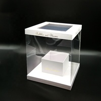 Boîte à gâteau biodégradable personnalisée de haute qualité pour gâteau d'anniversaire, boîte cadeau avec fenêtre transparente, emballage de boîte à gâteau