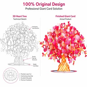 Tarjeta de Felicitación Pop-Up de San Valentín, Tarjeta 3D con Flor de Papel, Invitación con Flor de Cerezo Rosa, Regalo - Product Image 4
