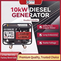 Générateur diesel 10kW/11kW à démarrage électrique 4 temps 920cc, réservoir de carburant 35L avec roues, vente en gros directe usine pour l'Asie centrale