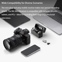 Microphone sans fil portable Mic Mini 2 (1TX+1RX) avec réduction de bruit IA pour vlogging, diffusion en direct et podcast