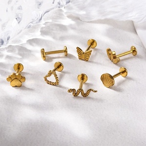 Pendiente de Titanio G23 para <span class=keywords><strong>Oreja</strong></span>, Estilo <span class=keywords><strong>Tragus</strong></span>, Hélix, Cartílago, para Niños, para Bodas, Compromisos, Tipo Religioso Ortodoxo - Product Image 3