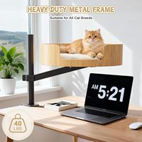 Lit de bureau pour chat, lit pour chat d'intérieur avec hauteur réglable et rotation à 360° °   Lits pour chats sur table, rotatifs et surélevés