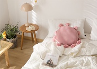 Niedliche Quaste Weiches rundes Sitzkissen Flauschige Kawaii Home Decor Baumwoll bett Wurf kissen Autos ofa Stuhl Gestrickte Rücken kissen