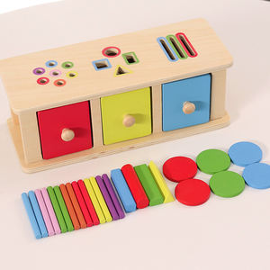 Jouet d'activité de tri des formes et des couleurs en bois Montessori, <span class=keywords><strong>kit</strong></span> de reconnaissance géométrique pour tout-petits, développement de la <span class=keywords><strong>motricité</strong></span> fine - Product Image 4
