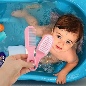 Weiches <span class=keywords><strong>Baby</strong></span>-Haarbürsten- und Kamm-<span class=keywords><strong>Set</strong></span> Sanfte Kopfhautpflege Neugeborenen-Pflegeset - Product Image 5