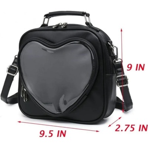 Stylish Clear <b>Pin</b> Crossbody Anime Cosplay PU Leather Adjustable Strap Fashion Ita Bag <b>Backpack</b> Heart Ita Bag - Product Image 4