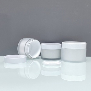 1oz 2oz 4oz 6oz 8oz Cosmetics Packaging PET 250ml Plastic Body <b>Scrub</b> Frosted Jar With White Lids for HairMask Slime Container - Product Image 2