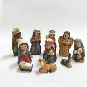 Personalizable resina Jesús Set compacto coche ornamento venta al por mayor decoración del hogar Natividad conjunto religioso - Product Image 4