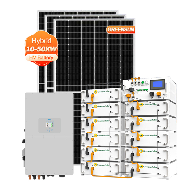 Complete Storage 50kw Solar Panel Kit deye Hybrid 30kw 50kw 100kw Solar Panel System with 50kwh 100kwh 200kwh Lithium Battery