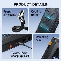 6 in 1 4000A Portable Super Capacitor Emergency Power Bank Car Jump Starter with Tire Inflator Air Blower