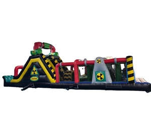 Parcours d'obstacles gonflable à thème toxique de qualité commerciale en PVC robuste pour enfants et adultes, idéal pour la <span class=keywords><strong>location</strong></span> de fêtes et les événements de team building - Product Image 1