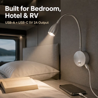 RV caravane camping-car bateau marin intérieur cabine lumière 12v bateau lumière Led liseuse camping-car mur Double USB lampe de lecture
