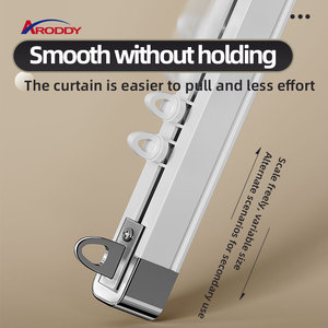ARODDY Tringle à <span class=keywords><strong>rideaux</strong></span> <span class=keywords><strong>double</strong></span> extensible de 28 à 61 pouces en alliage d'aluminium Tringle à <span class=keywords><strong>rideaux</strong></span> et rail <span class=keywords><strong>pour</strong></span> fenêtre de <span class=keywords><strong>plafond</strong></span> intelligente - Product Image 2