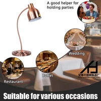 Lampe chauffante infrarouge de qualité pour hôtels, chauffe-plats de buffet, lampe chauffante à tête unique couleur or rose