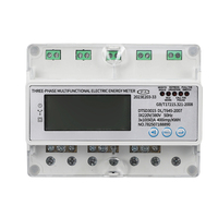 Compteur d'énergie multifonctionnel intelligent triphasé Hongjiang DTSD3366D-4P-G0 avec affichage numérique de la puissance (Watt), du kWh et de la tension, compatible RS485 Modbus