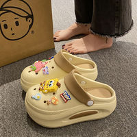 Chaussures d'été à semelle épaisse avec impression personnalisée, sabots de jardin pour femmes avec dessin animé animal mignon design