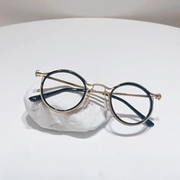 Lunettes de style punk rétro unisexe, monture en métal légère, anti-lumière bleue, monture optique