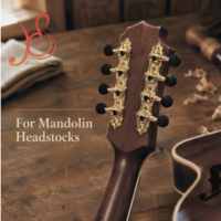 Mécaniques d'accordage pour mandoline Gold 4+4 avec boutons noirs, accordeurs de cordes de mandoline double face HSXZ-536M