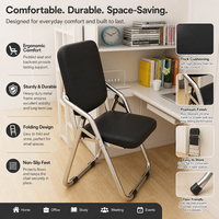 Chaise pliante de dortoir pour usage domestique avec dossier et accoudoirs, confortable pour une longue assise, durable, chaise de bureau informatique, tabouret de formation