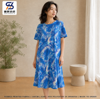 Tissu en maille côtelée extensible respirant imprimé sur mesure 220 g/m² 95 % polyester 5 % élasthanne doux et absorbant pour vêtements (hauts)