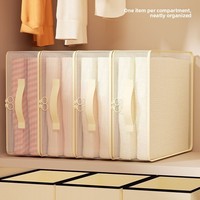 Organisateur de vêtements pliable saisonnier avec compartiments, boîte de rangement pour tiroir, sac de rangement pour armoire domestique