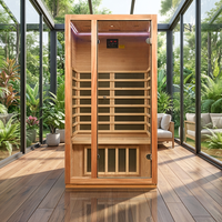 Ruang Sauna Inframerah Jauh Elektrik Modern Kayu Solid 220V Ditenagai Listrik Untuk Penggunaan di Rumah 1-3 Orang Panel Kontrol Komputer