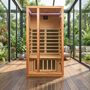 Sauna Eléctrica Moderna de Infrarrojos Lejanos, de Madera Sólida, 220V, para Uso Doméstico, de 1 a 3 Personas, con Panel de Control Computarizado - Product Image 1