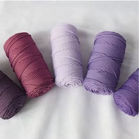 Corde de coton tressée multicolore de 6mm 100% fil de tissage fantaisie teint en polyester