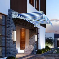 Auvent rétractable pliable pour terrasse extérieure, imperméable, pare-soleil, avec bras en aluminium, manivelle manuelle, résistant au vent, pour balcon et jardin