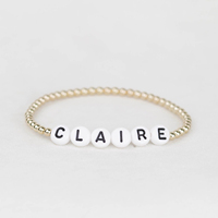 Bracelets personnalisés en acier inoxydable avec perles, bracelet avec initiale personnalisée, bijoux hypoallergéniques, résistants au ternissement
