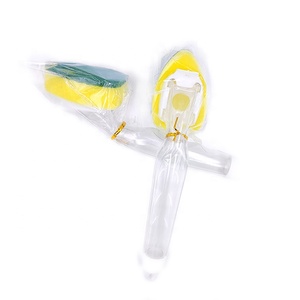 Long Handle Automatic Liquid Filling Pot Brush Kitchen Sponge hydraulic kitchen brush