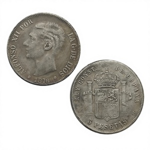1876 สเปน 5 เปเซตัสเหรียญที่ระลึกสไตล์โบราณ,ของขวัญ,ของตกแต่งบ้าน - Product Image 2