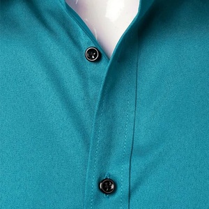 T-shirt décontracté pour homme à col montant, coupe ajustée, manches courtes, extensible, infroissable, avec logo personnalisé ODM et imprimé - Product Image 4