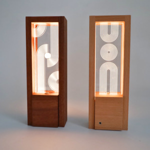 Nordic per la casa lampada da tavolo in legno luce e legno scuro sensore di tocco luce notturna ricaricabile camera da letto lampada da comodino - Product Image 6