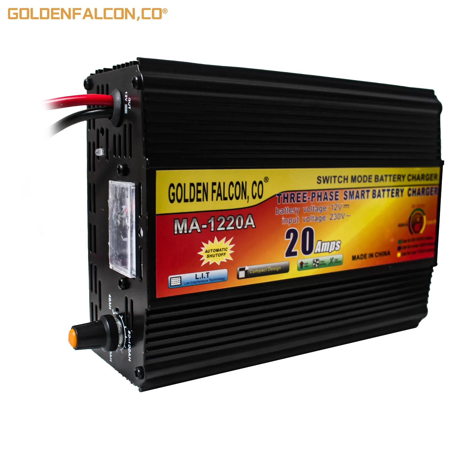 Cargador de batería de ácido de plomo inteligente, 12 V, 20A, QC2.0, GEL AGM, portátil, cuatro fases