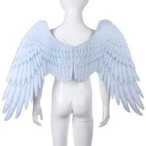 hot selling Carnival Mardi Gras Halloween costume Boys Girls children black white angel wings