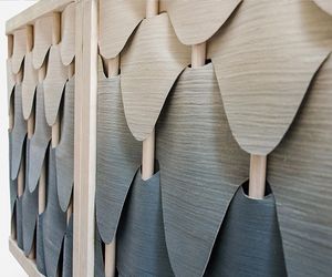 Italian Light Luxury Solid Wood Porch Cabinet Villa Creative Design Sense Decoration Advanced Gradient <strong>Blue</strong> Feather <strong>Sideboard</strong> - Product Image 3