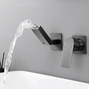 Concealed Minimalist Basin Faucet Single Handle Wall Mounted Copper Hot Cold Water Universal - Product Image 2