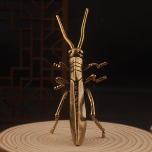 Figurine de locuste en laiton, style chinois, ornement de bureau vintage symbolisant le succès et la prospérité, décoration animale en métal - Product Image 3