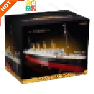 9090 buah 10294 Titanic kapal pesiar besar Model kapal uap Jumbo DIY Rakitan bata mainan konstruksi set blok bangunan