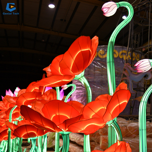 FL-58 ปรับแต่งโคมไฟดอกไม้ผ้าไหมจีนกันน้ํางานแต่งงาน LED ภายในเทศกาลโคมไฟ - Product Image 4