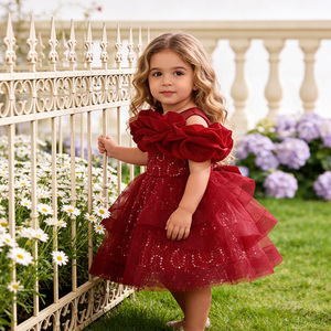 <span class=keywords><strong>Robe</strong></span> de fête d'anniversaire pour enfants MQATZ, 2 ans, sans manches, col rond, longueur genoux, volants, paillettes, <span class=keywords><strong>robe</strong></span> de princesse - Product Image 3