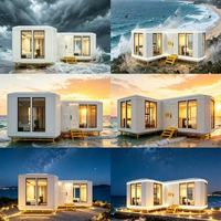 Maison Capsule Modulaire Tout Aluminium, Structure Résistante aux Ouragans, Finition Anti-Corrosion de Qualité Marine, Préfabriquée Durable 50 Ans