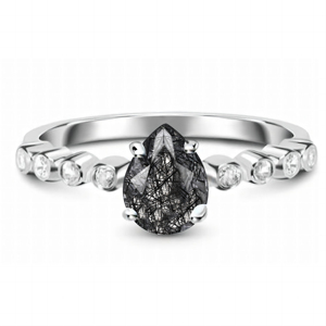 <b>925</b> <b>Silver</b> Moonstone Pear Cut Engagement <b>Ring</b> Women's Romantic Prong Setting Water Drop Shape Fine Jewelry - Product Image 3