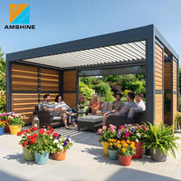 Lüks Bahçe Kamelyası Motorlu Biyoklimatik Alüminyum Veranda Çatısı Panjurlu Alüminyum Pergola, Dış Mekan Partileri için Panjurlu Panel ile