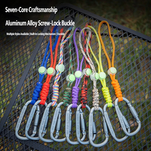 Llavero Trenzado de Cordón de Paraguas Hecho a Mano con Mosquetón de Escalada de 8 cm, Ideal para Bolsos o para Camping - Product Image 2