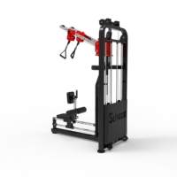 Máquina de fitness multifuncional comercial de acero resistente al desgaste, ajustable, con carga de pin, doble asiento, para dominadas y remo alto