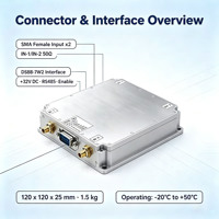 Module amplificateur de puissance GaN 50W OEM personnalisé 10700-12800MHz 7W2 avec contrôle D-Sub 32V pour station satellite VSAT